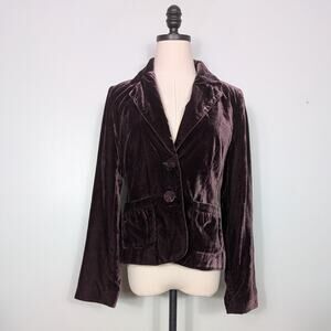 Y2K Velvet Blazer Jacket 6 Brown Goth Grunge Whimsigoth Glam Victorian Romantic